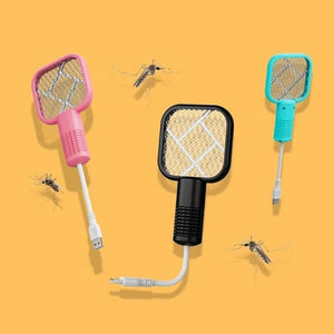 1. Mosquito Racket - 3 in 1 Mini Electric Fly Swatter Racket and Fly Zapper