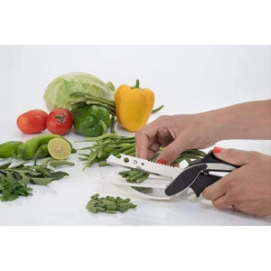 1. Multi Function Kitchen Vegetable Food Chopper Scissors With Spring Action And Locking Hinge