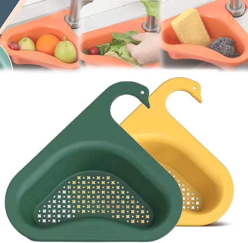 Multifunctional Hanging Filter Drain Rack,Triangle Sink Strainer Free Punch ( Pack Of 2 )