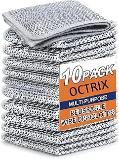 Multipurpose Wire Dishwashing Rags for Wet and Dry Stainless Steel Scrubber Non-Scratch Wire Dishcloth for Washing Dishes Sinks Counters Easy Rinsing Machine Washable