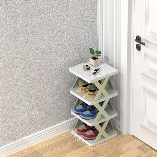 New Design Folding Shoe Rack 4 Tier Plastic Shoe Rack Storage