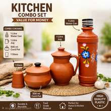 Natural Cooling Terracotta Kitchen Combo Set (4 Pieces) – Healthy Cooking & Drinking