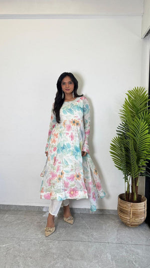 1. organza flore printed anarkali kurti 3 pis sat