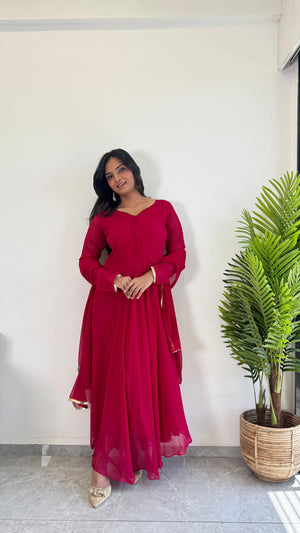 1. Organza Kurti With Dupatta