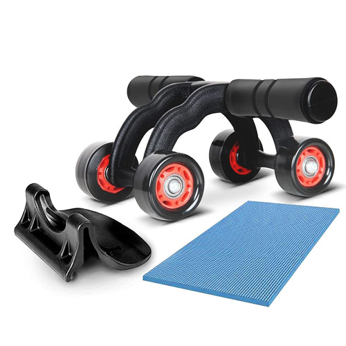 Peyx 4 Wheel Ab Roller core Steel Handle With Knee Mat
