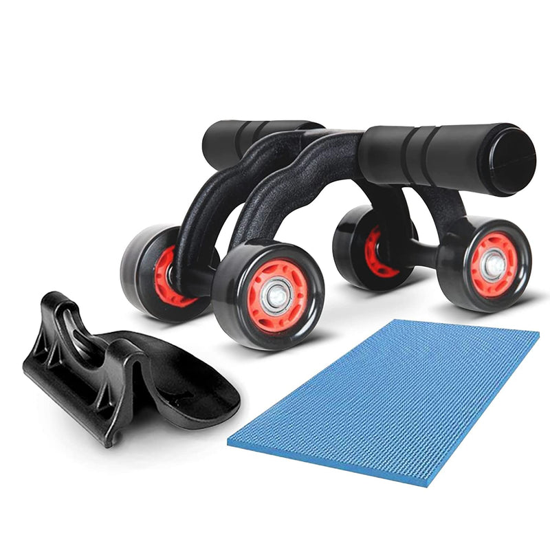 Peyx 4 Wheel Ab Roller core Steel Handle With Knee Mat