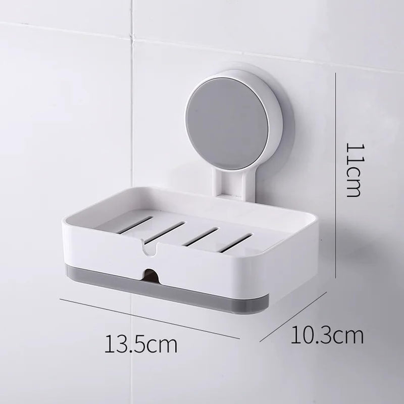 Plastic Wall Mounted Drain Soap Box for Bathroom