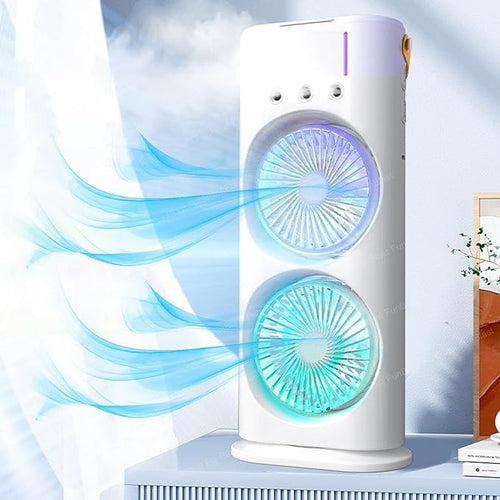 Portable Fan Double Ended Spray Fan Desk Fan with Cooler USB Rechargeable Mini Desktop Table Cooling Fan