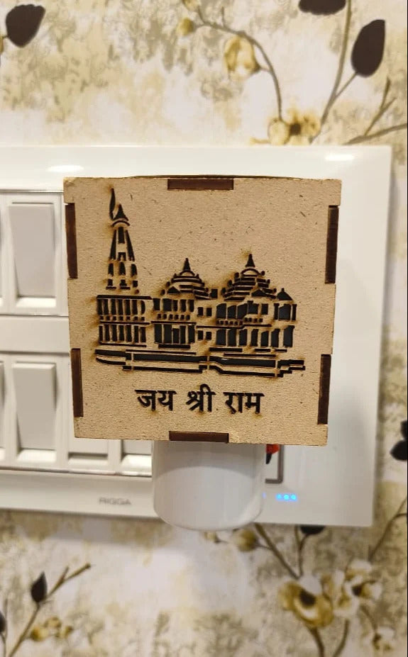 RAM MANDIR WOODEN  NIGHT LAMP