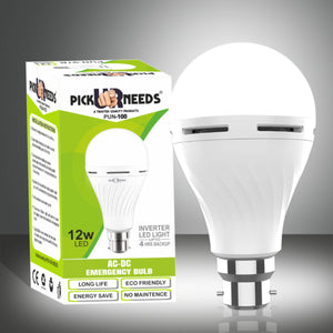 1. Rechargeable LED Inverter AC/DC Bulb 12W B22 D 4 hrs Bulb Emergency Light