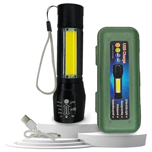 Rechargeable LED Long Range Mini Search Flashlight Emergency Light Torch