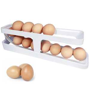 1. Rolling Egg Tray Egg Holder 2 Tier Rolling Egg Dispenser Automatically Rolling Egg Storage Container