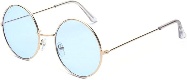 Round Small Flat Sunglasses Circle Metal Vintage Hippie Glasses