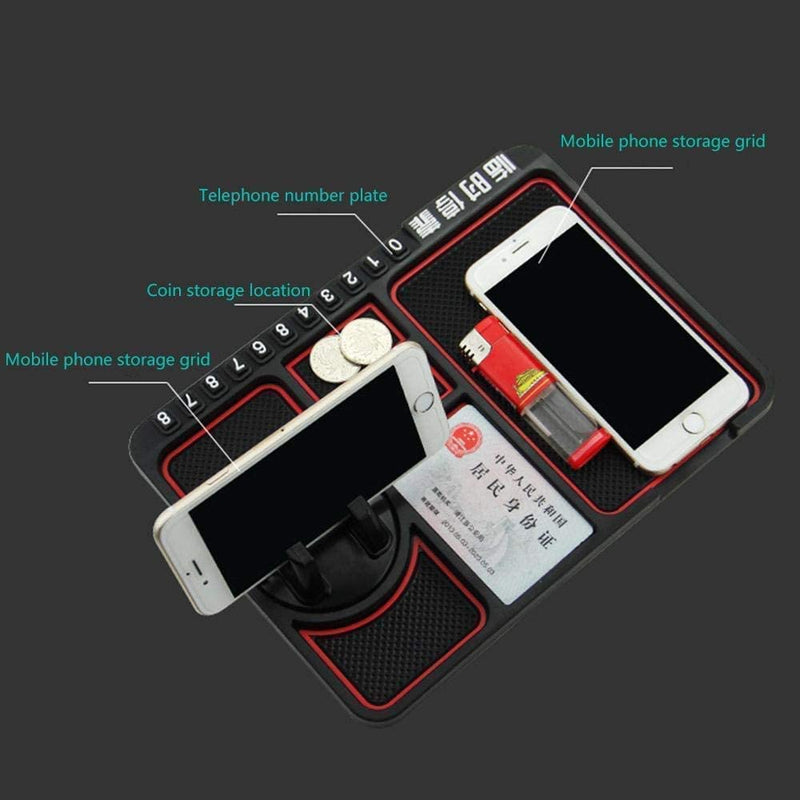 Rubber Car Dashboard Phone Mat with 360 Degree Rotating Phone Holder,