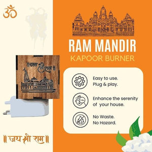 1. Ram Mandir Wooden Electric Kapoor Dani | Ram mandir Kapoor burner
