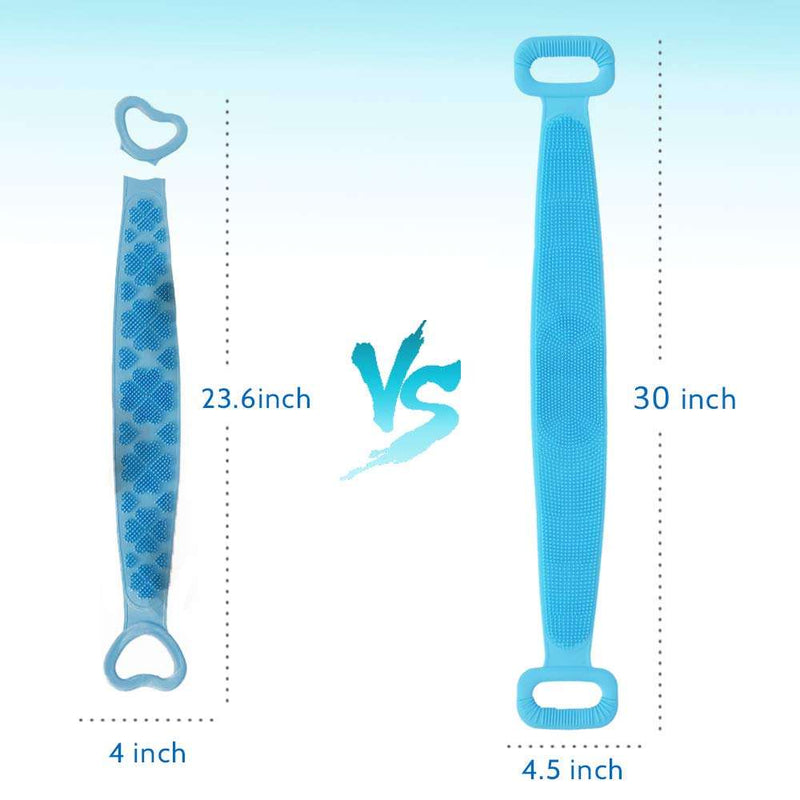 Silicone Body Back Scrubber, Double Side Bathing Brush for Skin Deep Cleaning