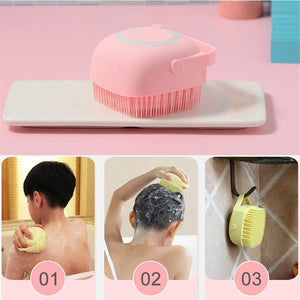 1. Silicone Soft Cleaning Body Bath Brush Shampoo Dispenser Plus Brush Washer Dead Skin Removal Bath Body Brush