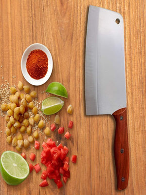 1. Silver Toned & Brown Stainless Steel Kitchen Knife