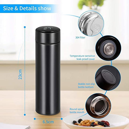 Smart Vacuum Insulated Thermos Water Bottle | Water Bottle with LED Temperature Display