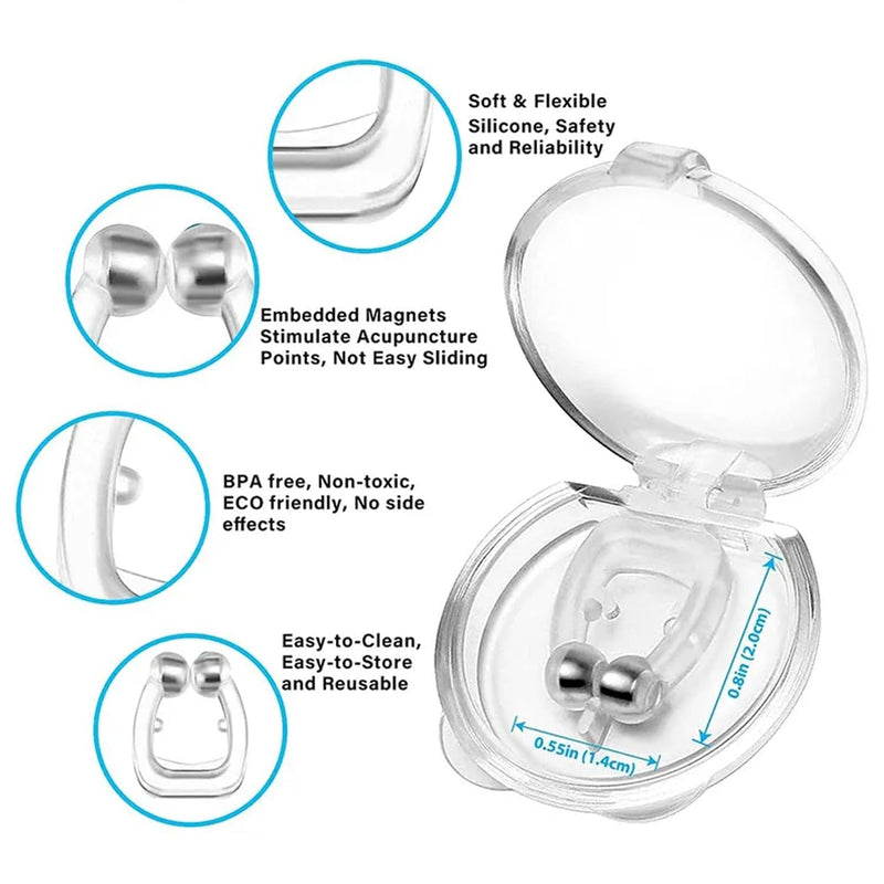 Snore Stopper Silicone Magnetic Anti Snoring Device.Snore Stopper Magnetic Nose Clip for Better Sleep.Magnetic Nose Clip Snoring Relief Aid