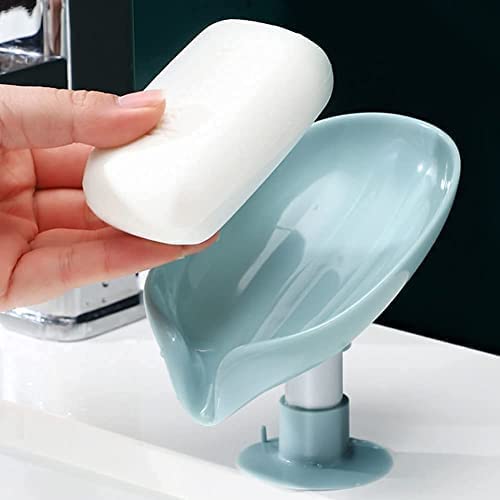 Soap Holder Leaf Shape, Self Draining Soap Case Container Pack of 2
