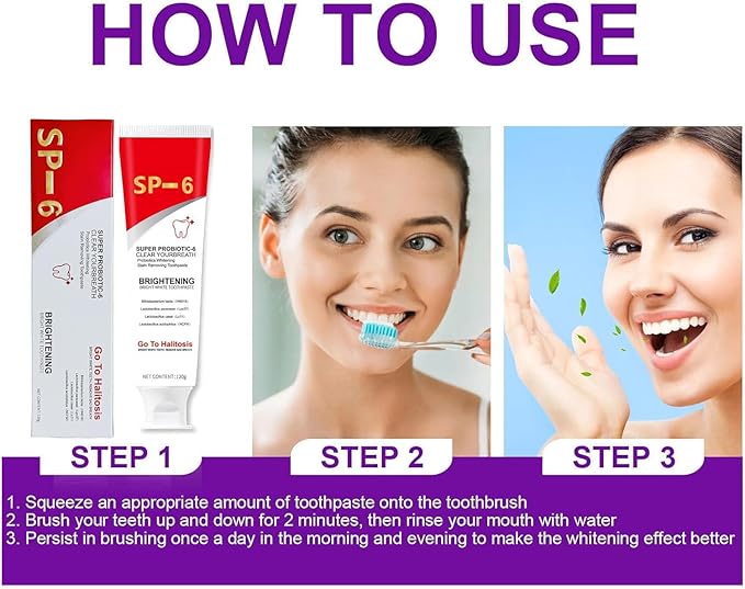 SP-6 Breath Toothpaste | Teeth Brightening & Stain Removing Fresh Breath Toothpaste.