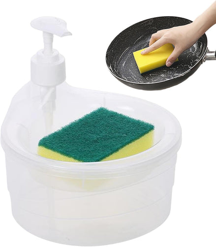 Sponge Holder Washing up Liquid Dispenser for Bathroom Kitchen