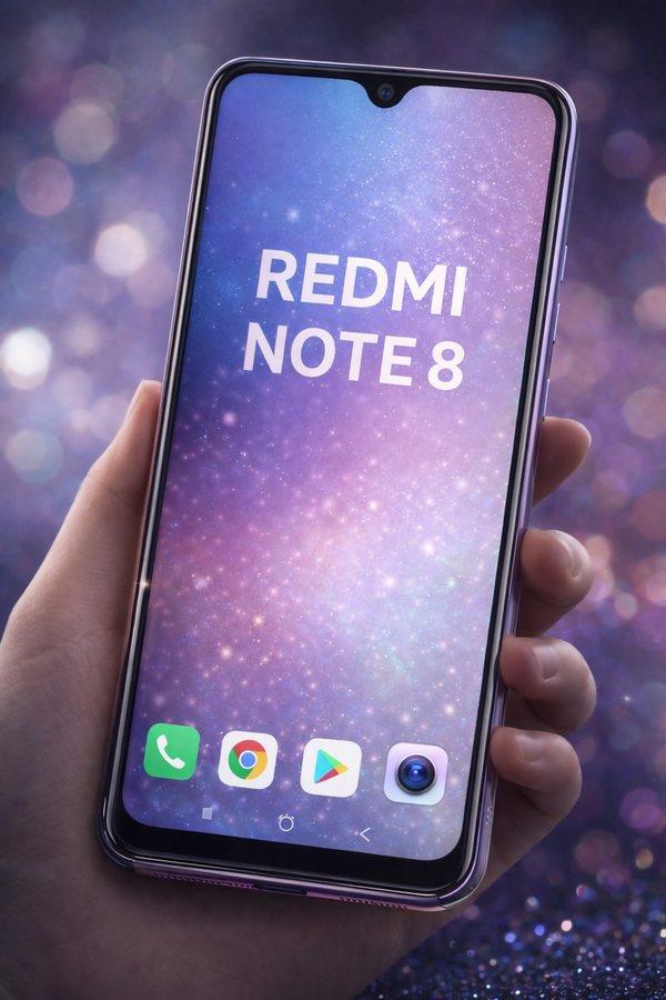 Redmi Note 8 Transparent Glitter Back Cover with Shockproof Bumper Frame and Diamond Design | Stylish Protective Case with Camera Protection | Lightweight Slim Fit Mobile Cover