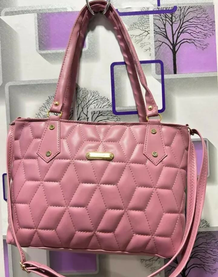 Designer Pink Quilted Carry Bag for Women