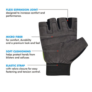 1. Symactive Gym Training Gloves, Set of 2, Vision, Grey/Green