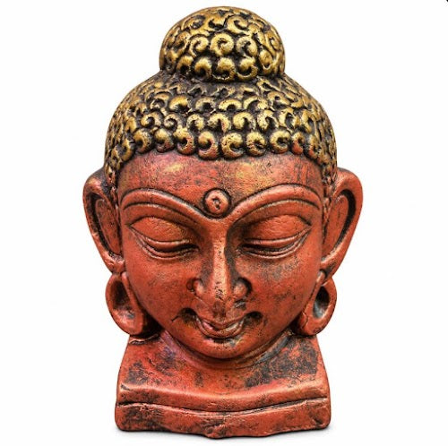 Royal Black & Gold Terracotta Buddha Head Statue | Handcrafted Spiritual Home Décor & Meditation Showpiece[4inch=H*L=4*3]