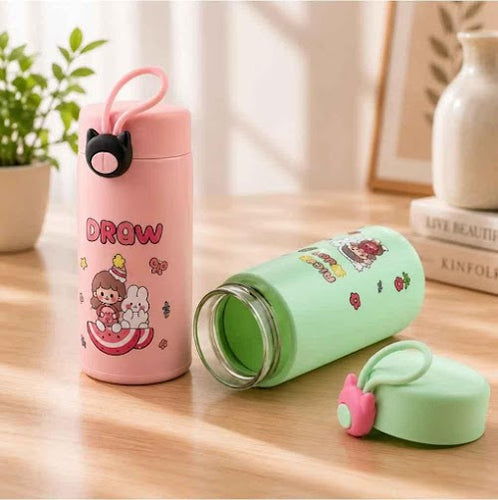 Fancy glass water bottle with shield