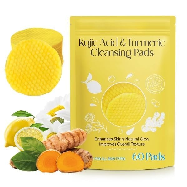 Turmeric & Kojic Acid Face Cleansing Pads - Dark Spot Remover & Skin Brightening