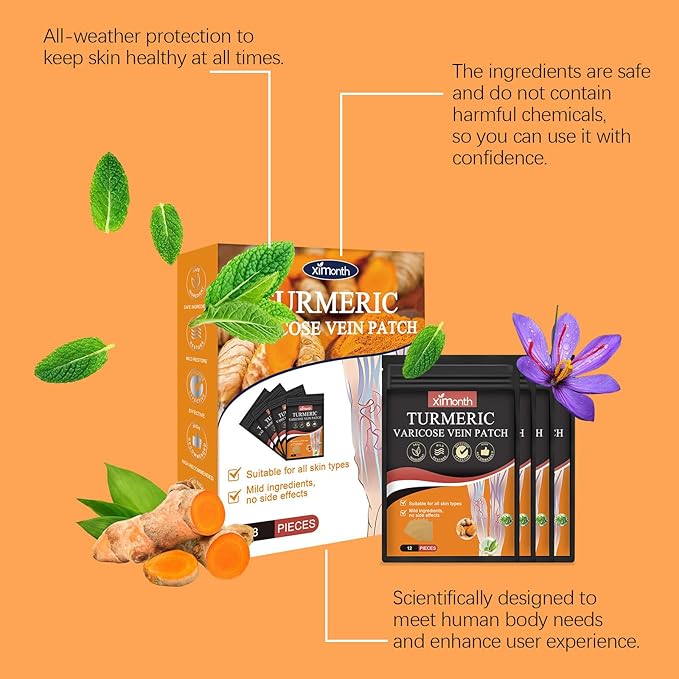 Turmeric Patches For Varicose Veins and Pain Relief ( 10 Pcs )