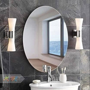 1. Unbreakable Plastic Sheet New Oval Shape Wall Sticker Mirror for Bathroom
