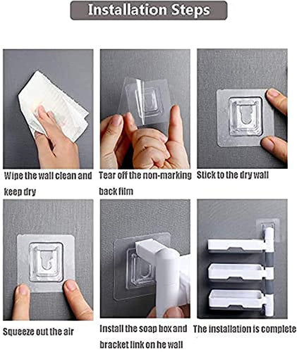 Super Powerful Self-Adhesive 3 Layer Soap Dish Holder Bathroom Shower and Kitchen