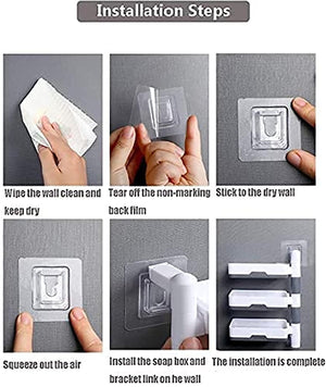 1. Super Powerful Self-Adhesive 3 Layer Soap Dish Holder Bathroom Shower and Kitchen