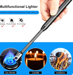 USB Rechargeable Electric Gas Lighter with LED Indicator