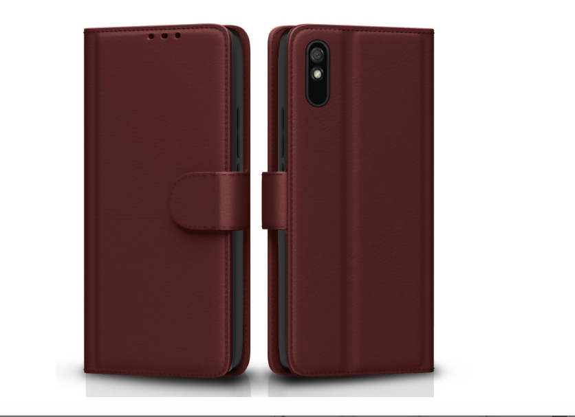 Redmi 9A / 9i Designer Brown Flip Cover – Slim, Lightweight & Full Protection