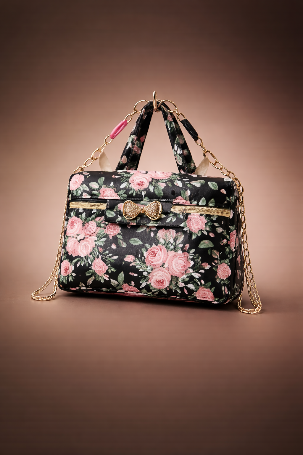 Women's Floral Print Handbag | Premium Fashion Shoulder Bag | Stylish Rose Pattern Ladies Handbag