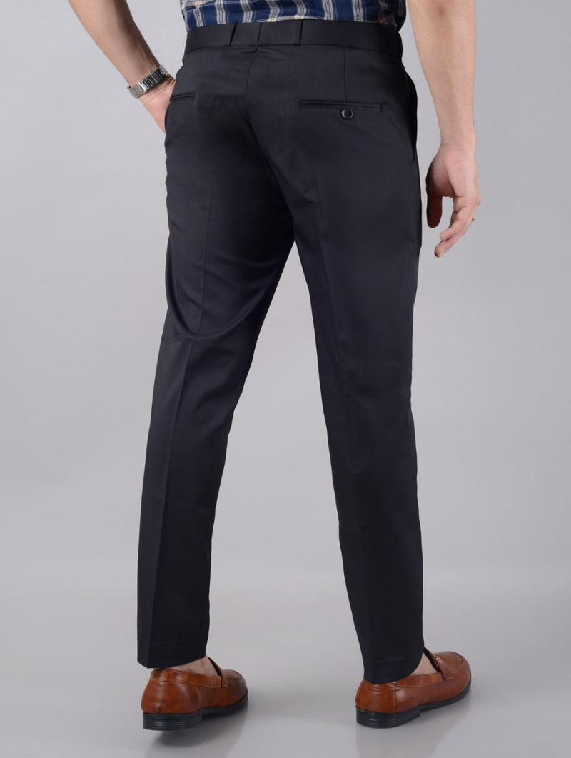 Black Stretchable Formal Pant with Expandable Waist for Men (SIZE- 30,32,34,36)