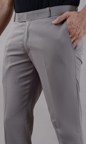 VILLAIN Light Purple Stretchable Men's Formal Trousers