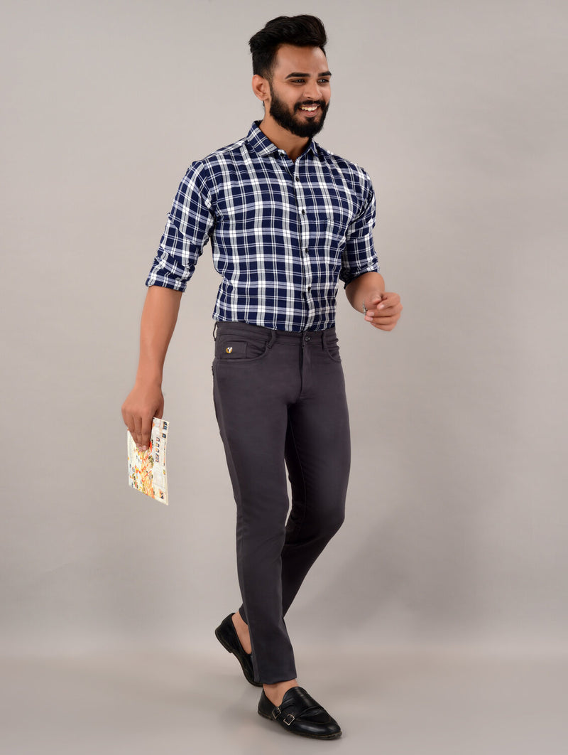 Men's Casual Cotton Slim Fit Chinos Pant - Grey (SIZE- 30,32,34,36)