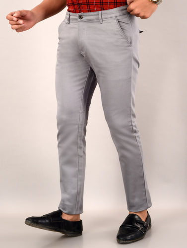 Men's Slim Fit Casual Trouser- Light Grey (SIZE- 30,32,34,36)