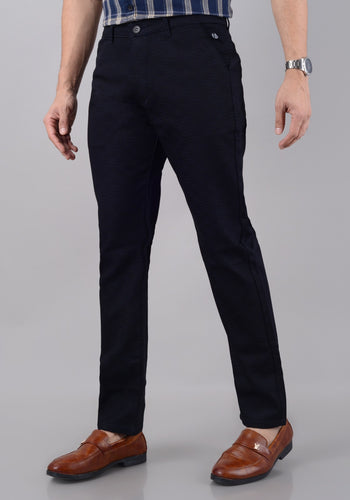 Men's Slim Fit Cotton Stretchable Trousers - Blue (SIZE- 30,32,34,36,38,40,42)