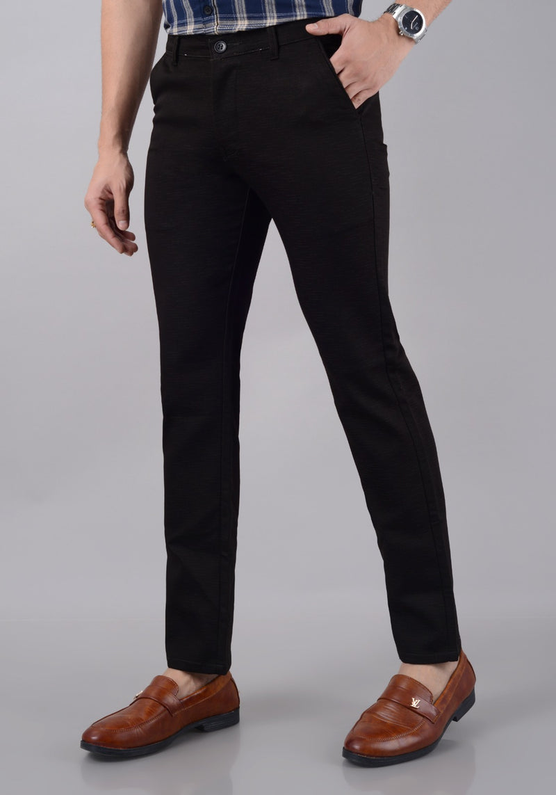 Men's Slim Fit Cotton Stretchable Trousers - Brown (SIZE- 30,32,34,36,38,40,42)
