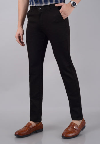 Men's Slim Fit Cotton Stretchable Trousers - Brown (SIZE- 30,32,34,36,38,40,42)