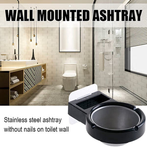 1. Wall Mounted Stainless Steel Self Adhesive Cigarette Ashtray Lighter Smoking Soap Dish Holder