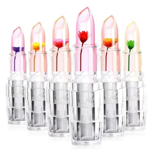 Waterproof Flower Lipstick Jelly Flower Transparent Color Changing Lipstick Flower Jelly High-Glossy Lipstick (Pack Of 2)