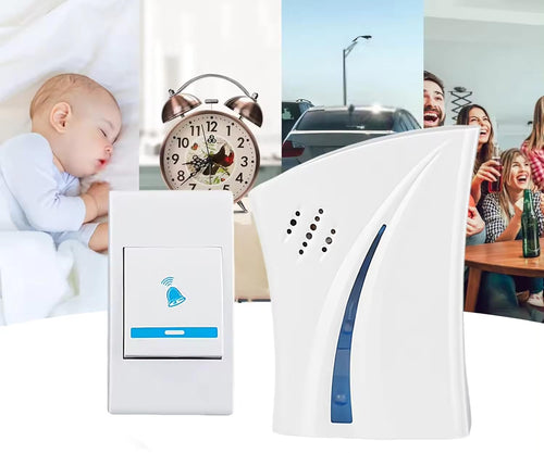 Wireless Doorbell Kit Over 100 Feet Range 32 Rings Door Bell Chime Led Flash Cordless Calling Remote Control Door Bell Ideal For Home/Shop/Office